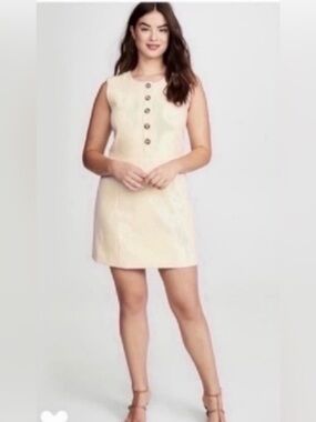 Veronica Beard Ivory Preppy Professional Crew Neck Sheath Dress s 10